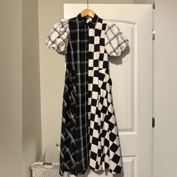Christopher John Rogers Dresses & Skirts - Christopher John Rogers Dress in Black and White Checkered Pattern